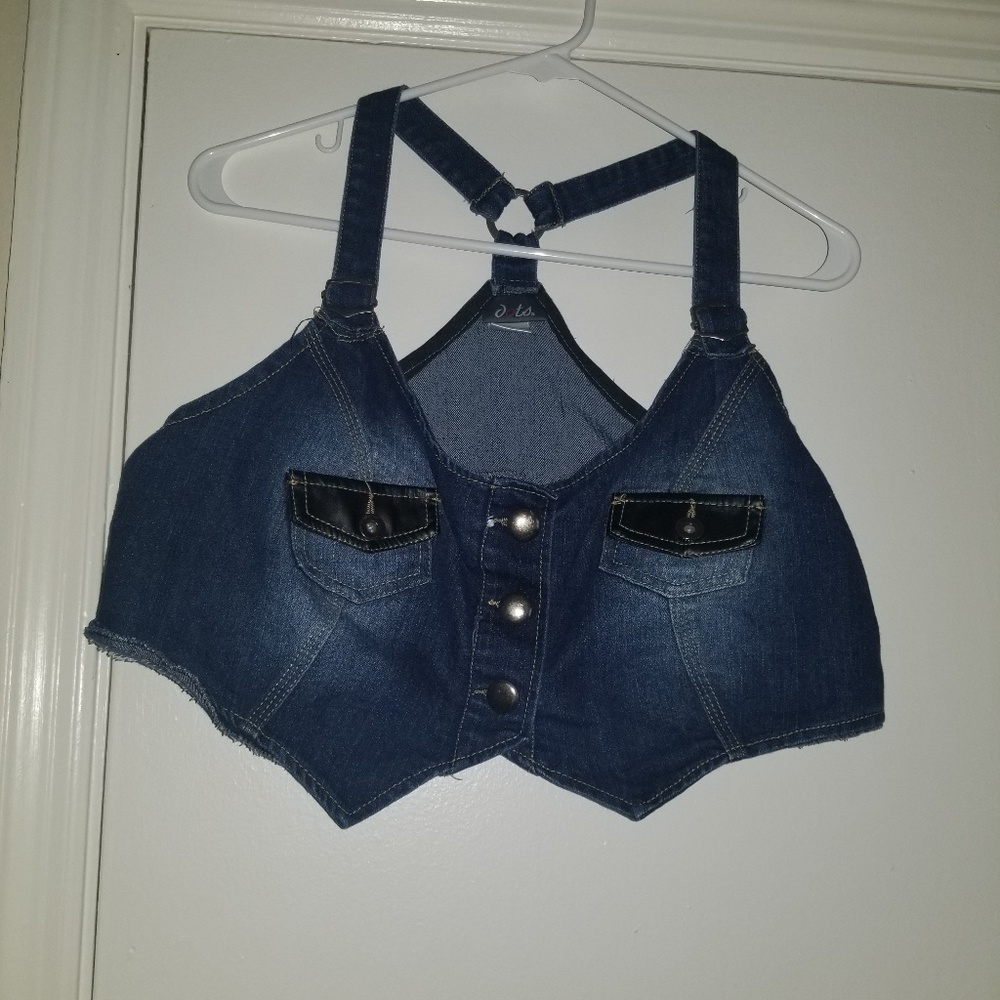 🌻B1G2📚 Dots denim vest